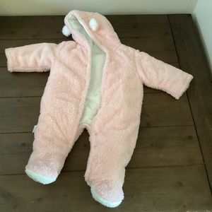 Fuzzy Infant Snowsuit light pink